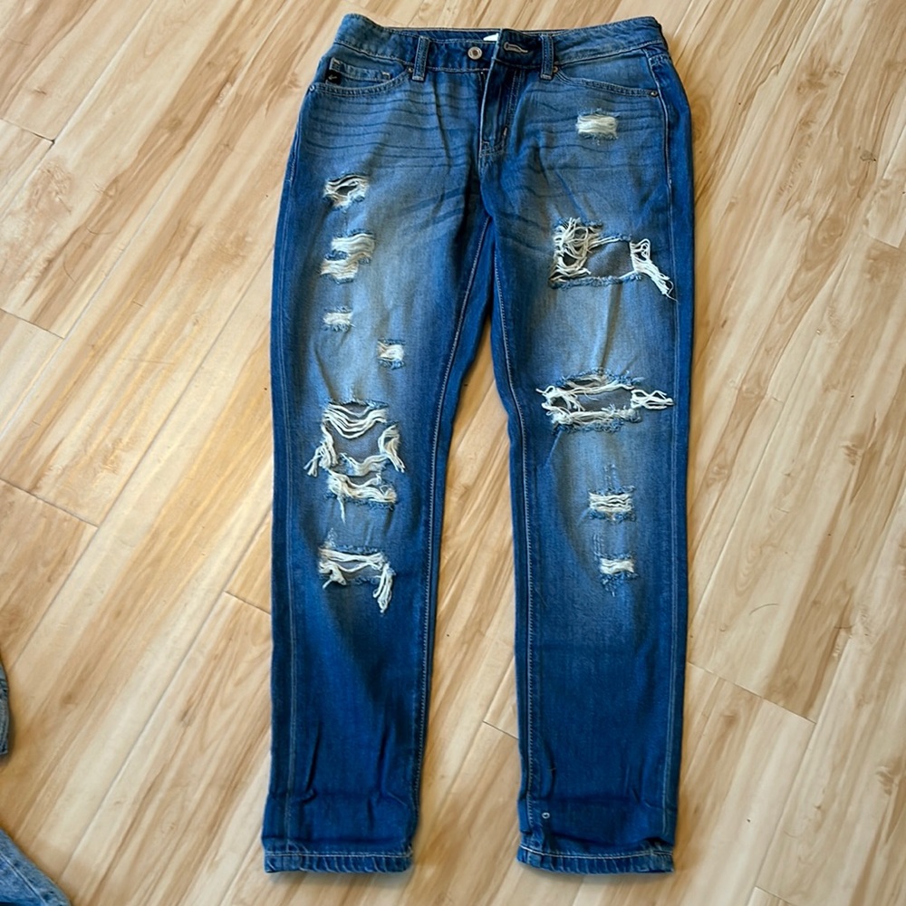 Kancan jeans cropped mid ruse ripped faded 25x28